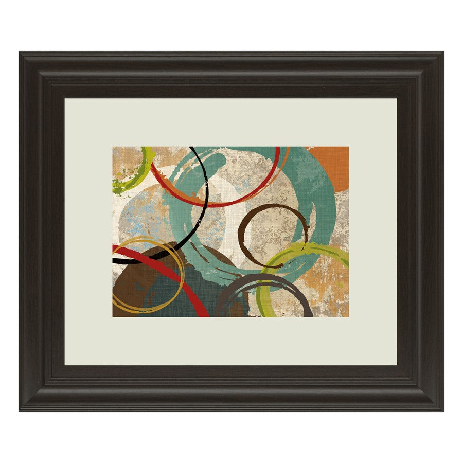 Classy Living Geometric Circles Wall Art Double Mat 40"x34", Chocolate