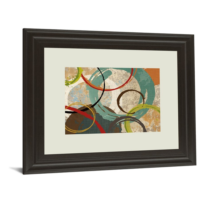 Classy Living Geometric Circles Wall Art Double Mat 40"x34", Chocolate