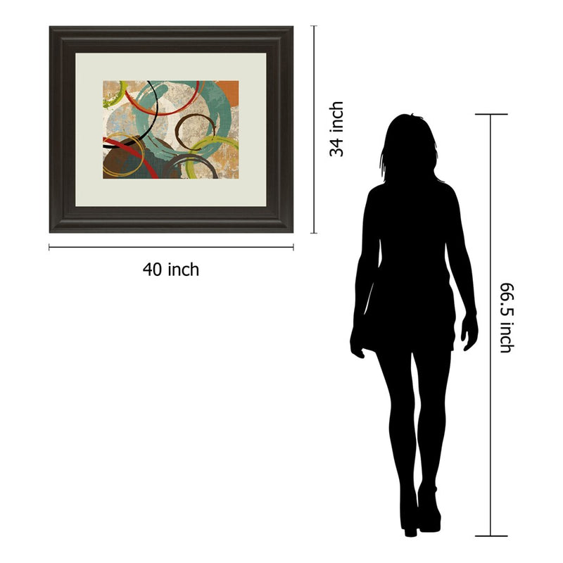 Classy Living Geometric Circles Wall Art Double Mat 40"x34", Chocolate