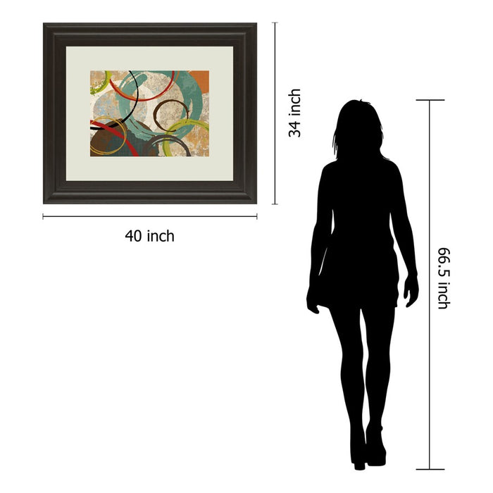 Classy Living Geometric Circles Wall Art Double Mat 40"x34", Chocolate