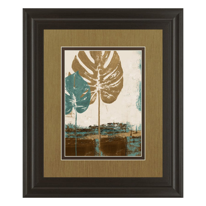 Classy Living Blue Leaves Duo Wall Art Double Mat 34"x40", Chocolate