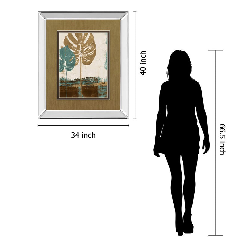 Classy Living Blue Leaves Duo Wall Art 34"x40", Mirrored