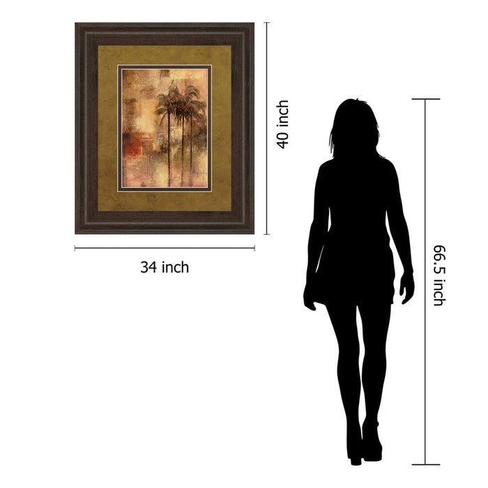 Classy Living Golden Palm Escape Wall Art Double Mat 34"x40", Cinnamon