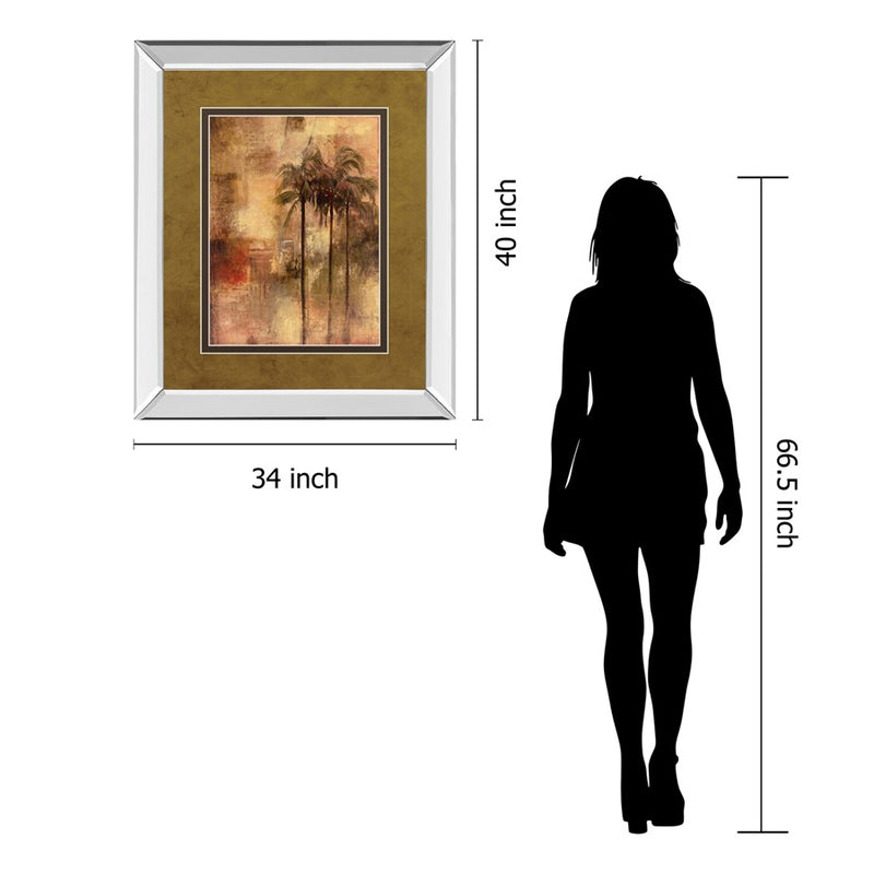 Classy Living Golden Palm Escape Wall Art 34"x40", Mirrored