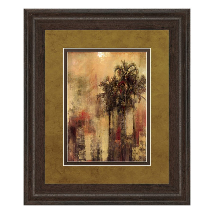 Classy Living Palm Serenity Wall Art Double Mat 34"x40", Cinnamon Mocha