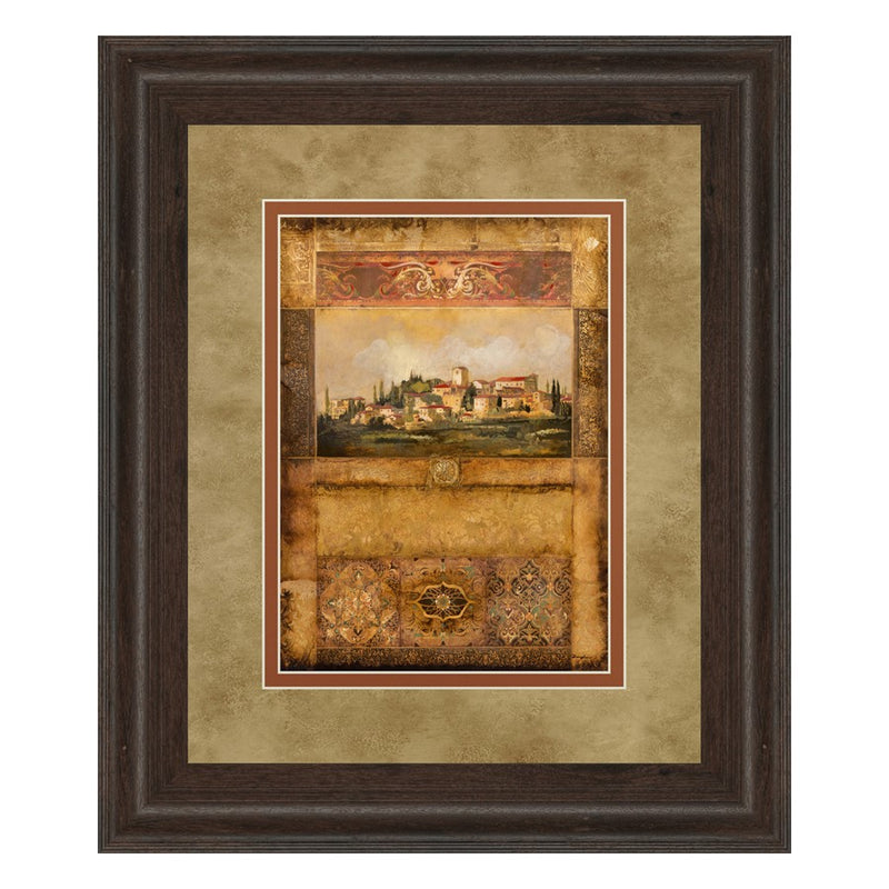 Classy Living Tuscan Vista Wall Art Double Mat 34"x40", Cinnamon Mocha