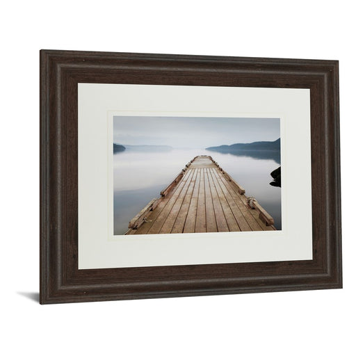 Classy Living Tranquil Dock Wall Art Double Mat 40"x34", Cinnamon Mocha