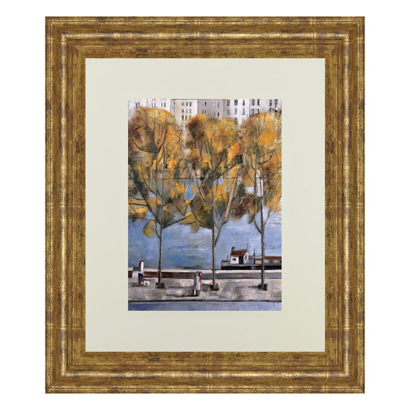 Classy Living Parisian Autumn Wall Art Double Mat 34"x40", Gilded Radiance