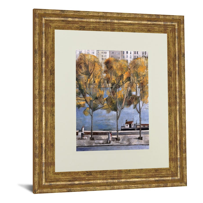 Classy Living Parisian Autumn Wall Art Double Mat 34"x40", Gilded Radiance