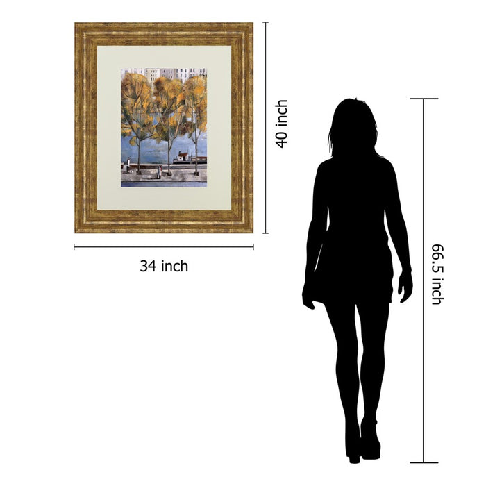 Classy Living Parisian Autumn Wall Art Double Mat 34"x40", Gilded Radiance