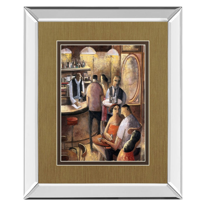 Classy Living Cozy Bar Scene Wall Art 34"x40", Mirrored