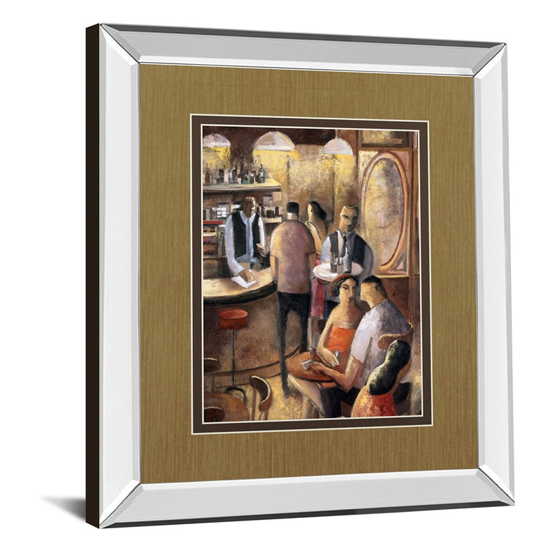 Classy Living Cozy Bar Scene Wall Art 34"x40", Mirrored