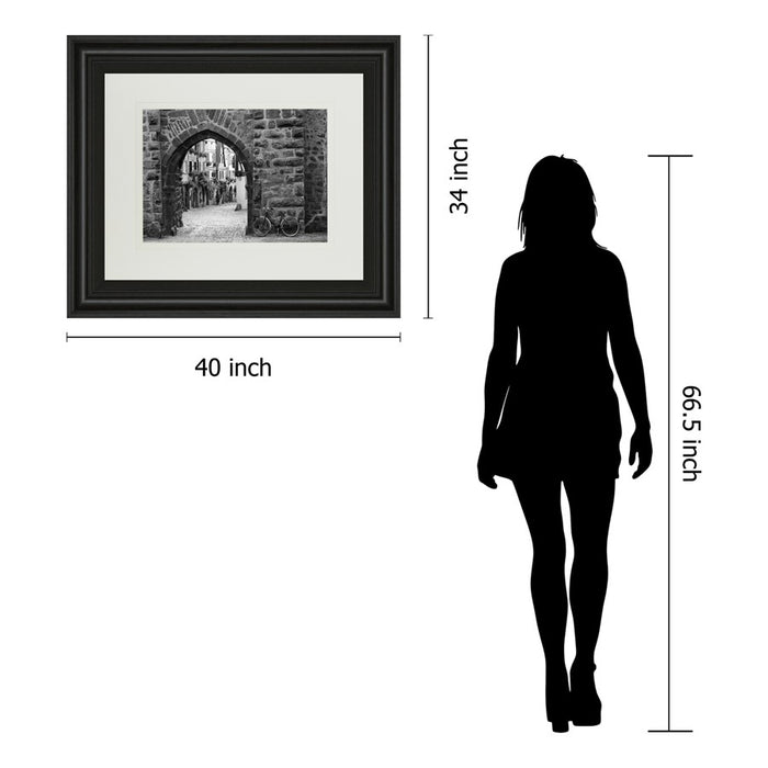Classy Living Riquewihr Archway Wall Art Double Mat 40"x34", Midnight Aura