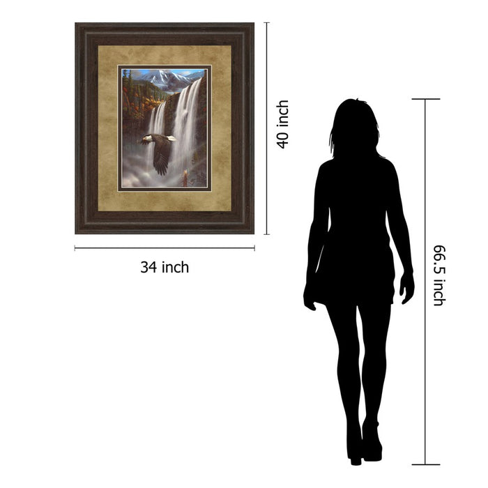 Classy Living Majestic Eagle Flight Wall Art Double Mat 34"x40", Cinnamon