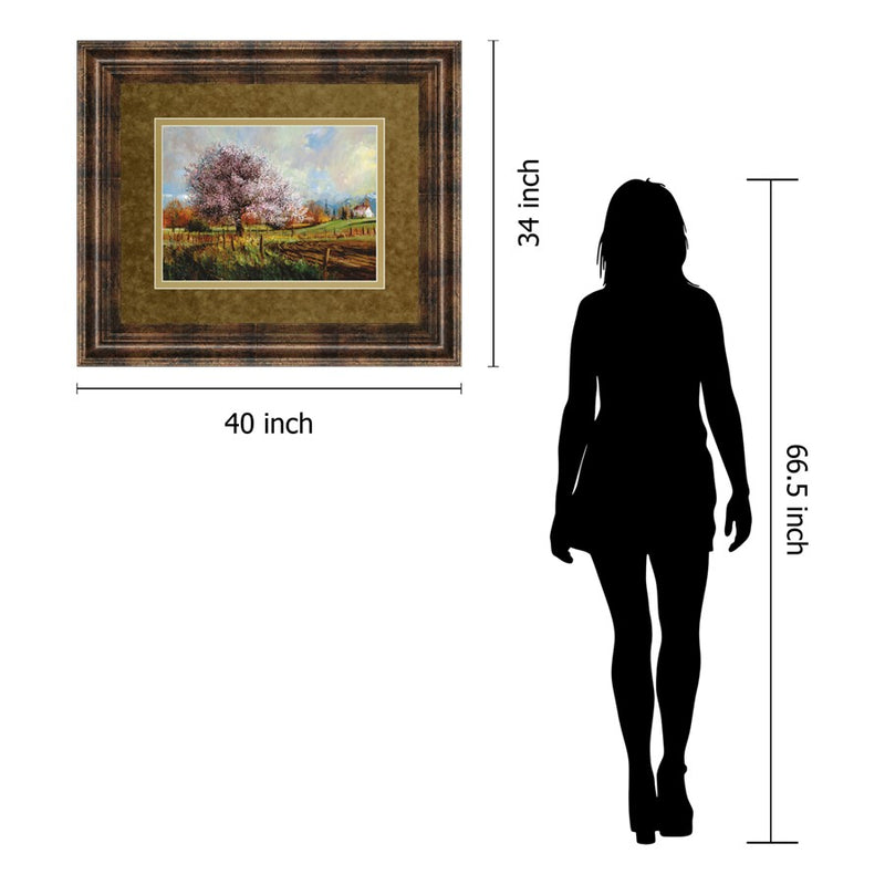Classy Living Spring Blossoms Wall Art Double Mat 40"x34", Chocolate