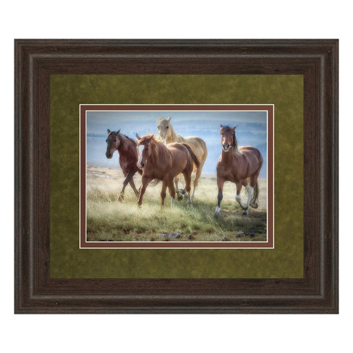 Classy Living Morning Stroll Wall Art Double Mat 40"x34", Brown Frame