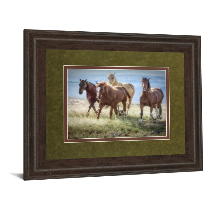 Classy Living Morning Stroll Wall Art Double Mat 40"x34", Brown Frame