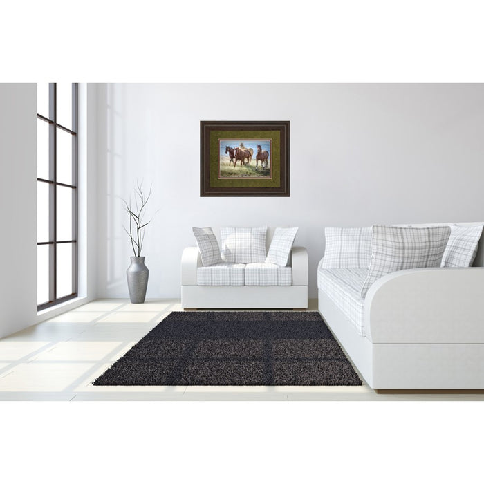 Classy Living Morning Stroll Wall Art Double Mat 40"x34", Brown Frame