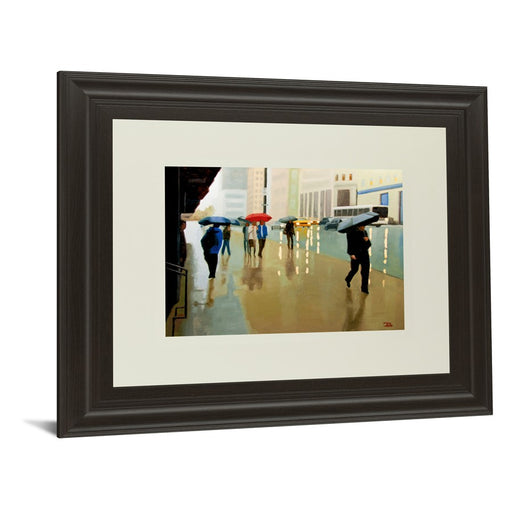 Classy Living Urban Rain Walk Wall Art Double Mat 40"x34", Chocolate