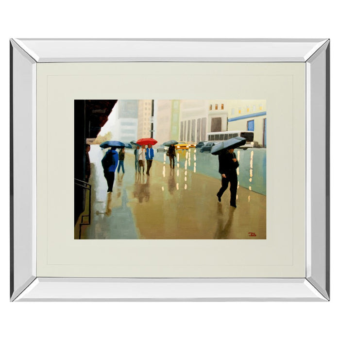 Classy Living Urban Rain Walk Wall Art 40"x34", Mirrored