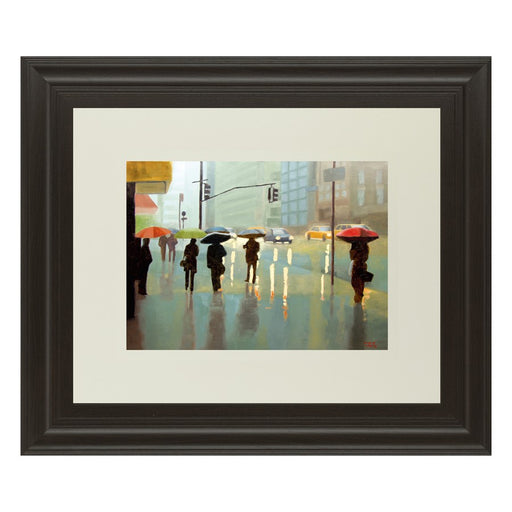 Classy Living Rainy City Stroll Wall Art Double Mat 40"x34", Chocolate
