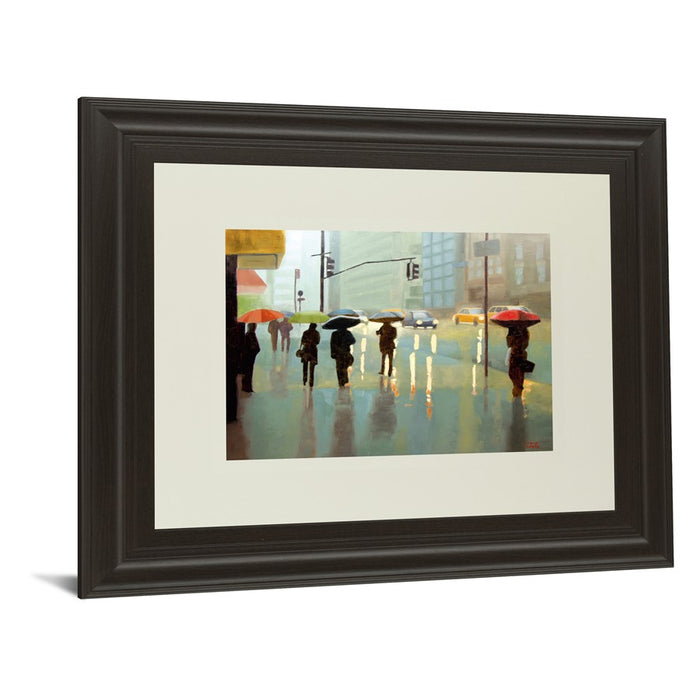 Classy Living Rainy City Stroll Wall Art Double Mat 40"x34", Chocolate