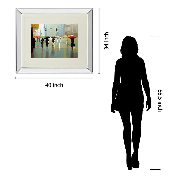 Classy Living Rainy City Stroll Wall Art 40"x34", Mirrored