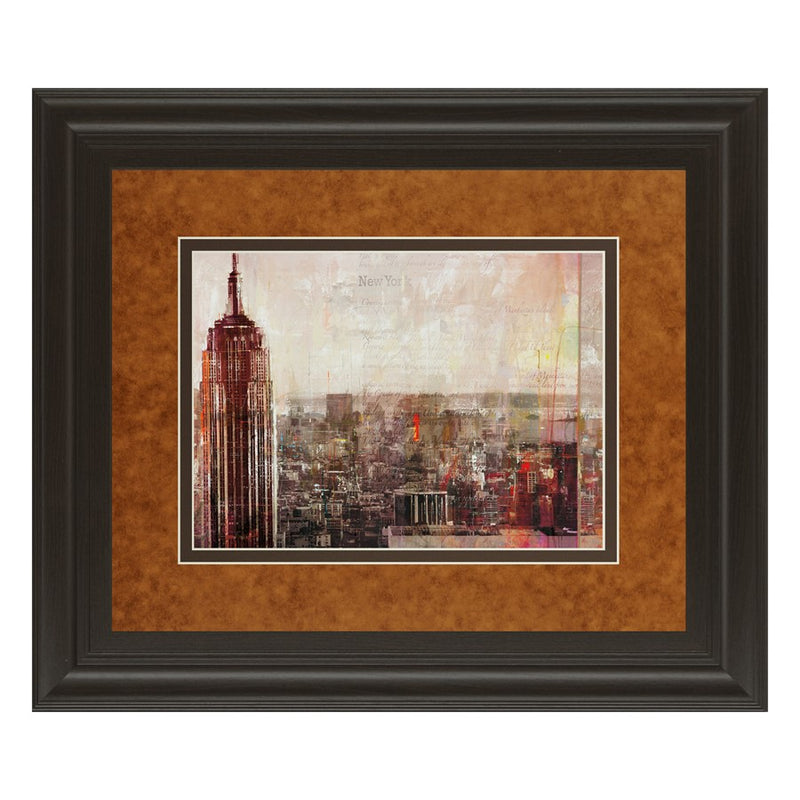 Classy Living Crimson Skyline Wall Art Double Mat 40"x34", Chocolate