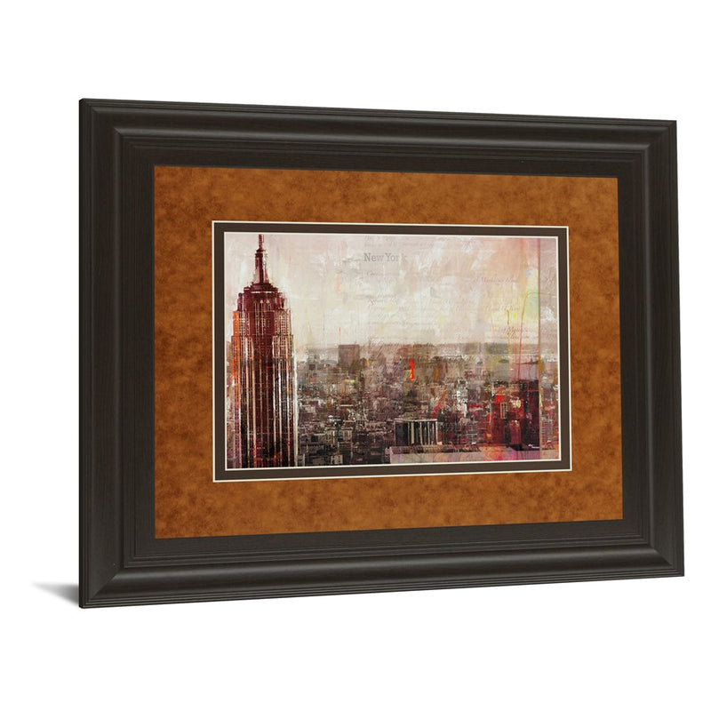 Classy Living Crimson Skyline Wall Art Double Mat 40"x34", Chocolate