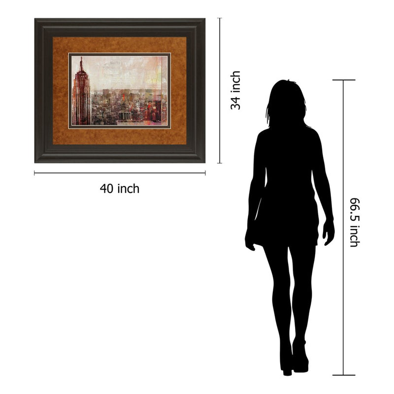 Classy Living Crimson Skyline Wall Art Double Mat 40"x34", Chocolate