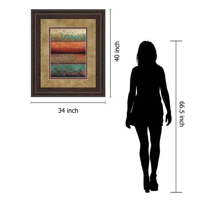 Classy Living Layered Horizons Wall Art Double Mat 34"x40", Cinnamon Mocha