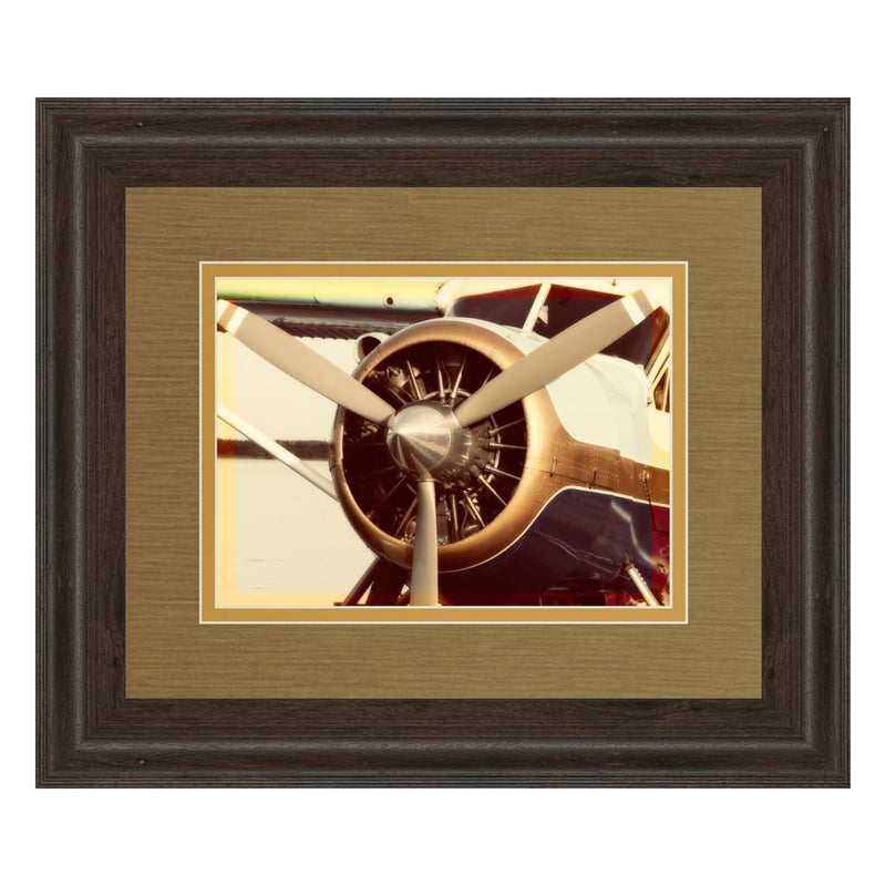Classy Living Vintage Propeller Wall Art Double Mat 40"x34", Cinnamon