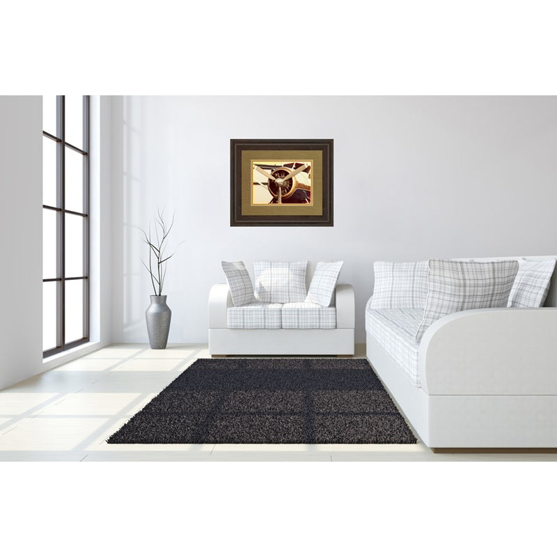 Classy Living Vintage Propeller Wall Art Double Mat 40"x34", Cinnamon