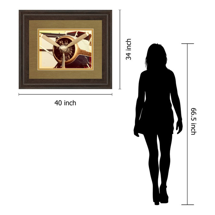 Classy Living Vintage Propeller Wall Art Double Mat 40"x34", Cinnamon