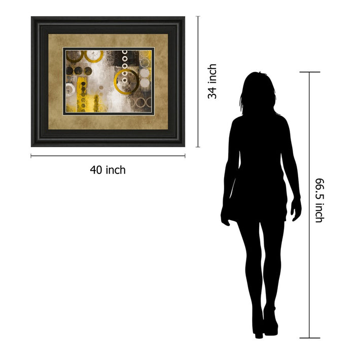 Classy Living Liberated Circles Wall Art Double Mat 40"x34", Midnight Aura