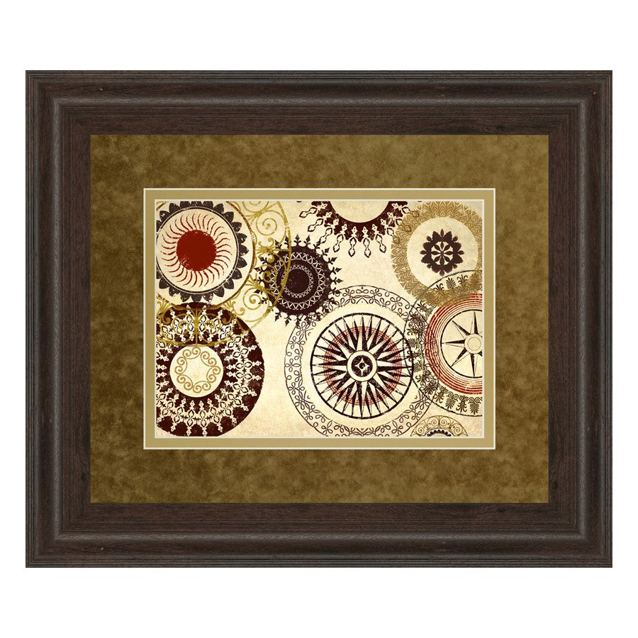 Classy Living Timeless Circles Wall Art 40"x34", Brown Frame