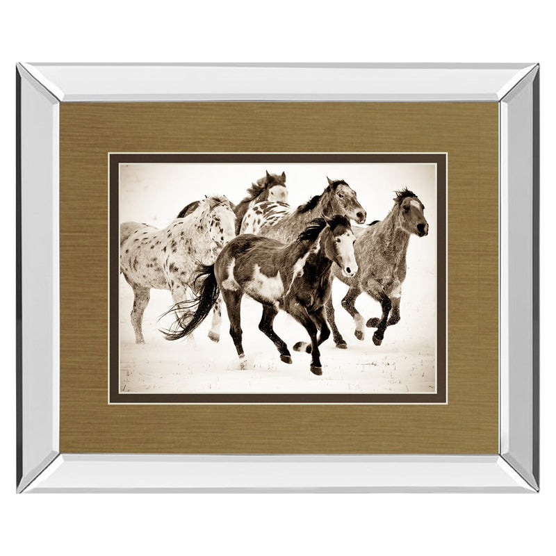 Classy Living Running Horses Wall Art 40"x34", Mirrored