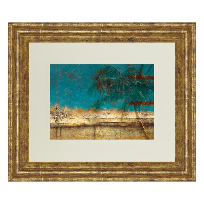 Classy Living Golden Shore Palm Wall Art Double Mat 40"x34", Gilded