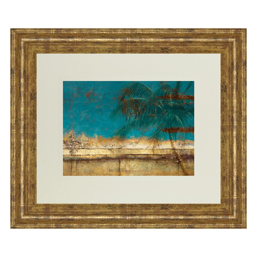 Classy Living Golden Shore Palm Wall Art Double Mat 40"x34", Gilded