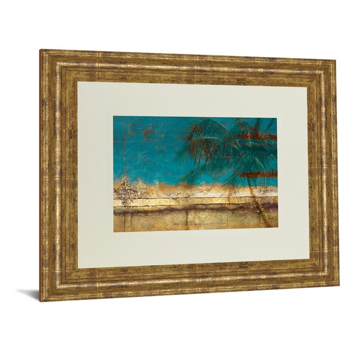 Classy Living Golden Shore Palm Wall Art Double Mat 40"x34", Gilded