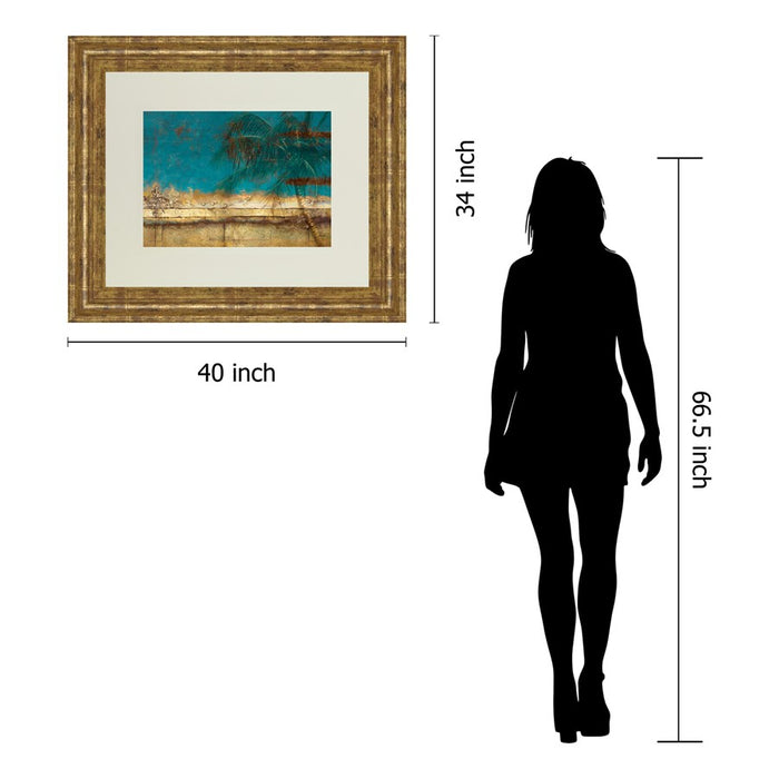 Classy Living Golden Shore Palm Wall Art Double Mat 40"x34", Gilded