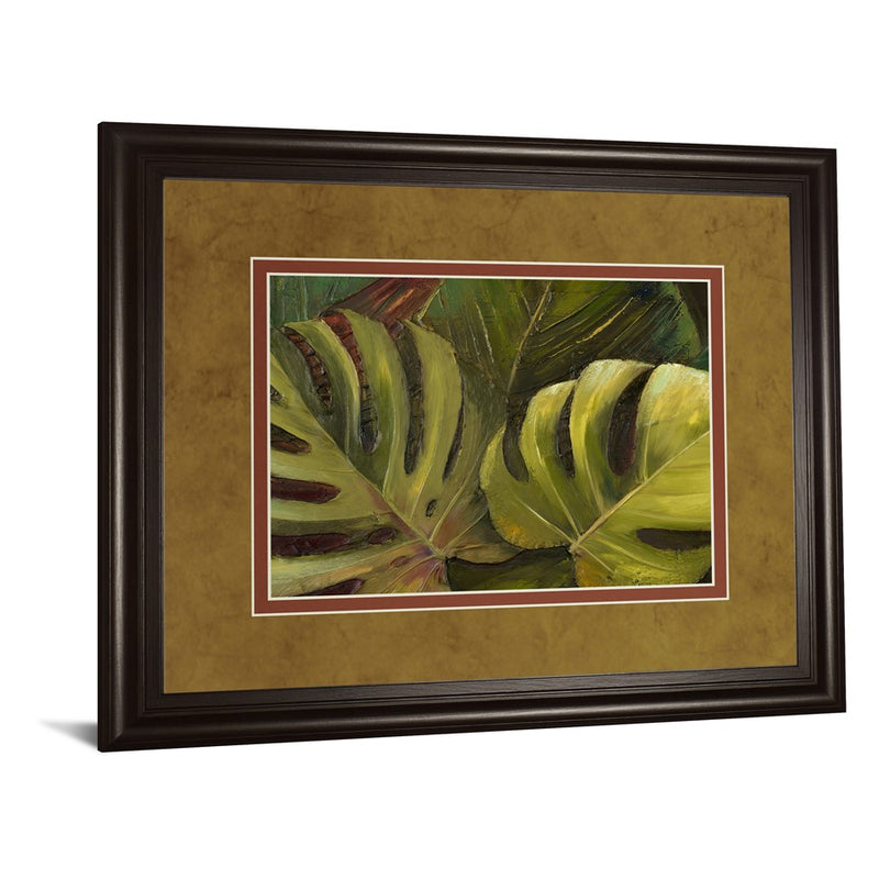 Classy Living Tropical Leaves Wall Art Double Mat 40"x34", Chocolate