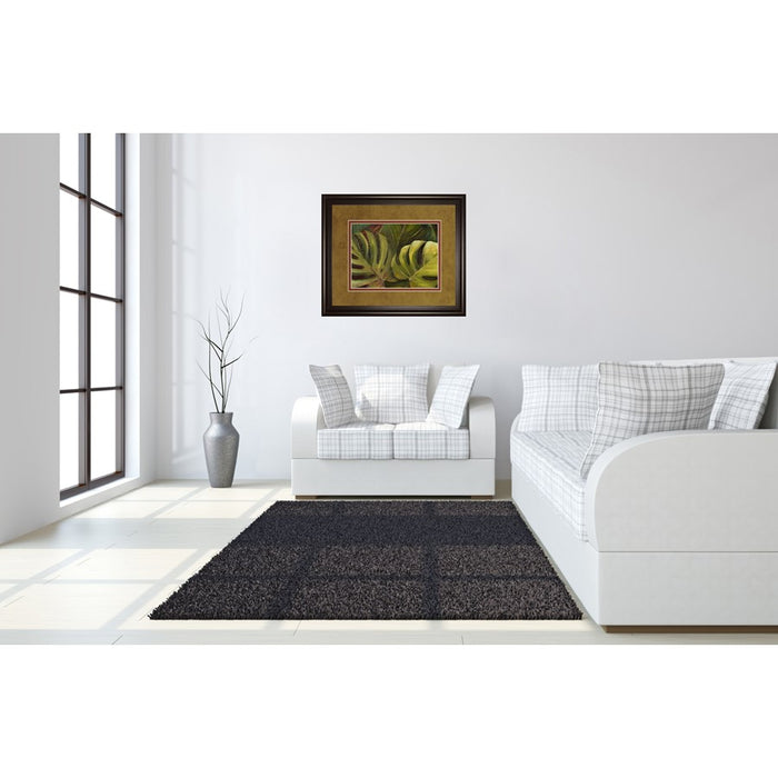 Classy Living Tropical Leaves Wall Art Double Mat 40"x34", Chocolate