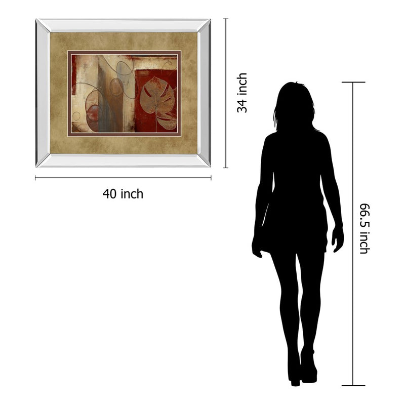 Classy Living Crimson Leaf Harmony Wall Art 40"x34", Mirrored