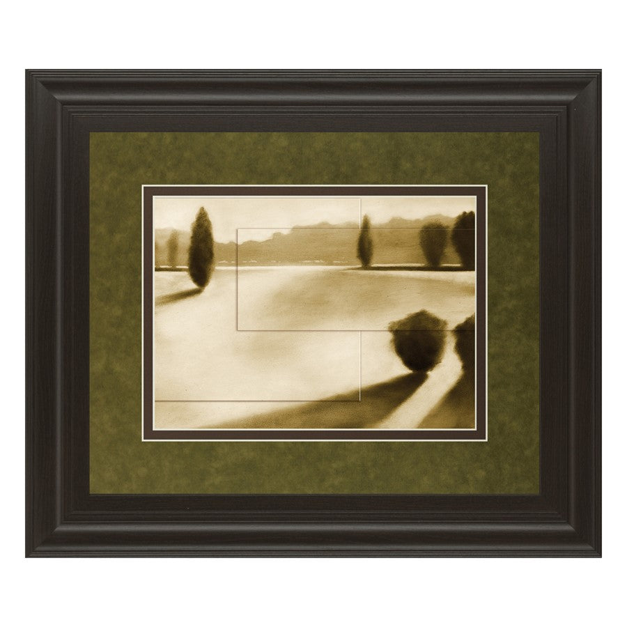 Classy Living Serene Landscape Wall Art Double Mat 40"x34", Chocolate