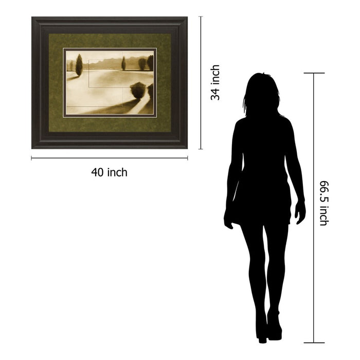 Classy Living Serene Landscape Wall Art Double Mat 40"x34", Chocolate