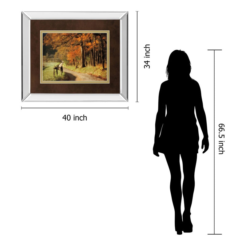 Classy Living Autumn Road Wall Art 40"x34", Mirrored