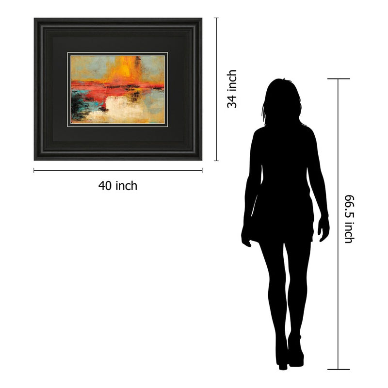 Classy Living Vibrant Horizon Wall Art Double Mat 40"x34", Midnight Aura