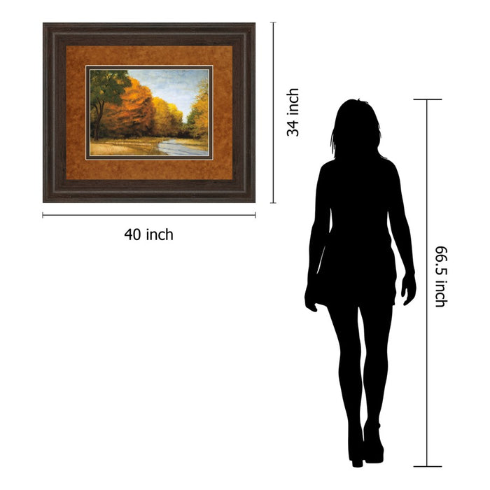 Classy Living Evening Walk Wall Art Double Mat 40"x34", Cinnamon Mocha
