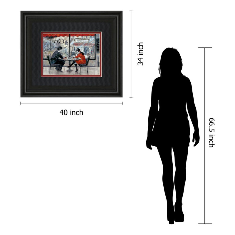 Classy Living Quiet Connection Wall Art Double Mat 40"x34", Midnight Aura